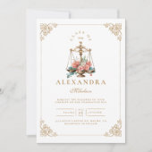 Invitation Brouillard rose Floral Law School (Devant)