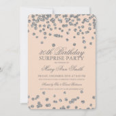 Invitation Brouillon de la Parties scintillant d'argent surpr (Devant)
