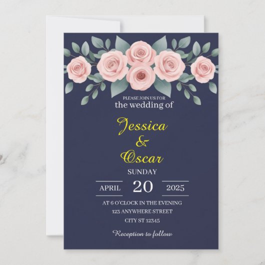 Invitation Broussage minimal et Mariage de marine (Devant)