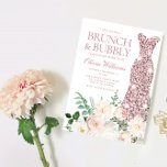 Invitation Broussailler Ivoire Élégant Fête des mariées Brunc<br><div class="desc">Fête des mariées élégante en ivoire roux Brunch & Bubbly Invitation Beaucoup d'autres variations de couleur de robe et arrangements floraux dans la collection (voir ci-dessous)</div>