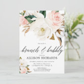 Invitation Broussailleux brun d'automne à fleurs blanches (Debout devant)