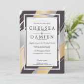 Invitation Brousse noire-or-argenté BOLDstries BarefootBride™ (Debout devant)