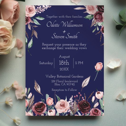Invitation Brousset de Bourgogne et Mariage romantique de la 