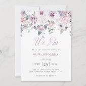 Invitation Broussette violette| Mariage floral (Devant)