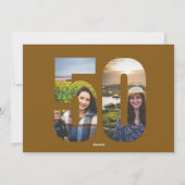 Invitation Brown 50th Birthday Party Chocolate Donut Dessert (Dos)