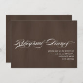 Invitation Brown à un dîner de répétition moderne  (Devant / Derrière)
