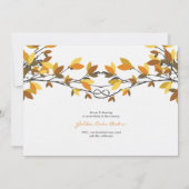 Invitation Brown amoureux noué arbres automne Mariage d'autom (Dos)