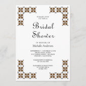 Invitation Brown and Black Ukrainian Embroidery Bridal Shower (Devant)