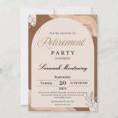 Invitation Brown and Cream Aesthetic Retirement Party Photo  (Devant)