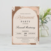 Invitation Brown and Cream Aesthetic Retirement Party Photo  (Debout devant)