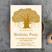 Invitation Brown Banyan Tree fête d'anniversaire