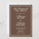 Invitation Brown Beginning Of Our Forever Timeless Wedding (Devant)