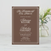 Invitation Brown Beginning Of Our Forever Timeless Wedding (Debout devant)