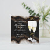 Invitation Brown Black Champagne Bague Coeur d'engagement (Debout devant)