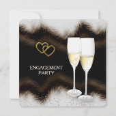 Invitation Brown Black Champagne Bague Coeur d'engagement (Dos)
