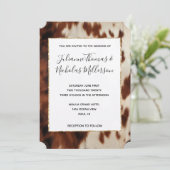 Invitation Brown Black Cream Southwest Cowhide Mariage (Debout devant)