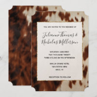Brown Black Cream Southwest Cowhide Mariage