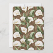 Invitation Brown blanc Calla Lily Mariage Floral (Dos)