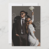 Invitation Brown blanc minimaliste mariage (Dos)