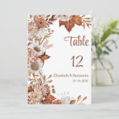 Invitation Brown blanc orange automne flore rustique Tableau  (Debout devant)