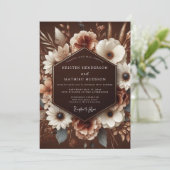 Invitation Brown Bloom Harvest Wedding (Debout devant)