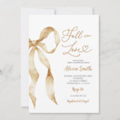 Invitation Brown boho Bow Coquette fall in love bridal shower (Devant)