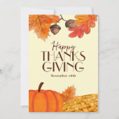 Invitation Brown Bon thanksgiving simple Médias sociaux (Devant)
