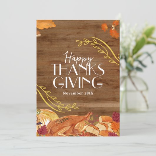 Invitation Brown Bon thanksgiving simple Médias sociaux (Debout devant)