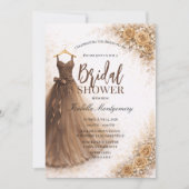 Invitation Brown Bridesmaid Dress Bridal Shower (Devant)