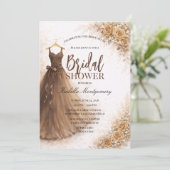 Invitation Brown Bridesmaid Dress Bridal Shower (Debout devant)