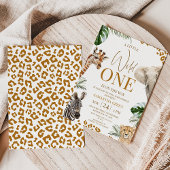 Invitation Brown Cheetah Safari Wild One Baby Shower