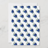 Invitation Brown Cheveux Princess Navy Floral Anniversaire (Dos)