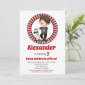 Invitation Brown Cheveux Skateboard Boys Anniversaire Invitat (Debout devant)