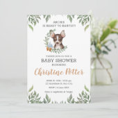 Invitation Brown Chihuahua Chien Boy Boho Baby shower de verd (Debout devant)