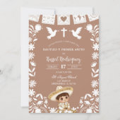 Invitation Brown Cielito Lindo Boy Baptism and First Birthday (Devant)
