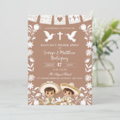 Invitation Brown Cielito Lindo Boy Twins Baptism and Birthday (Debout devant)