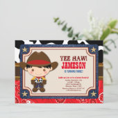 Invitation Brown Cowboy Ouest Vieux-Ouest Anniversaire (Debout devant)
