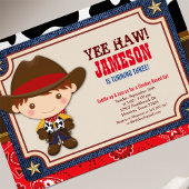 Invitation Brown Cowboy Ouest Vieux-Ouest Anniversaire