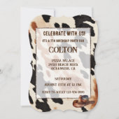 Invitation Brown Cream Black Western Cowhide (Devant)