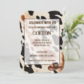 Invitation Brown Cream Black Western Cowhide (Debout devant)