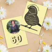Invitation Brown Creamy 60e Anniversaire Soirée aux oiseaux