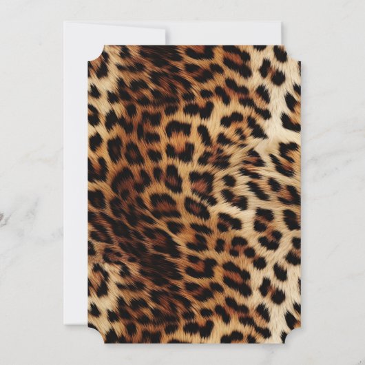 Invitation Brown Crème léopard animal (Dos)