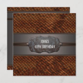 Invitation Brown Cuir Mans 40e fête d'anniversaire (Devant / Derrière)
