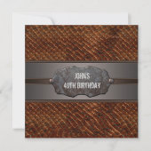 Invitation Brown Cuir Mans 40e fête d'anniversaire (Devant)