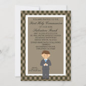 Invitation Brown Cute First Communion (Devant)