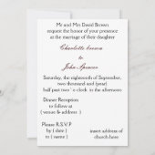 Invitation Brown Damask FAUX ruban diamante conception (Dos)