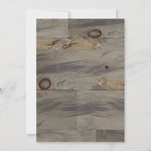 Invitation Brown de bois gris industriel Rustique Enregistrer (Dos)