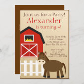 Invitation Brown de fête d'anniversaire d'animal (Devant / Derrière)