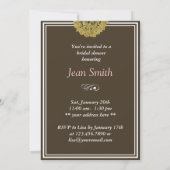 Invitation Brown de Fête de la mariée de cabinet (Dos)