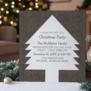 Invitation Brown de la fête de l'arbre de Noël